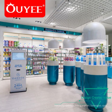Retail Shopping Mall Department Medical Shop Decoration Pharmacy Shop Counter Design